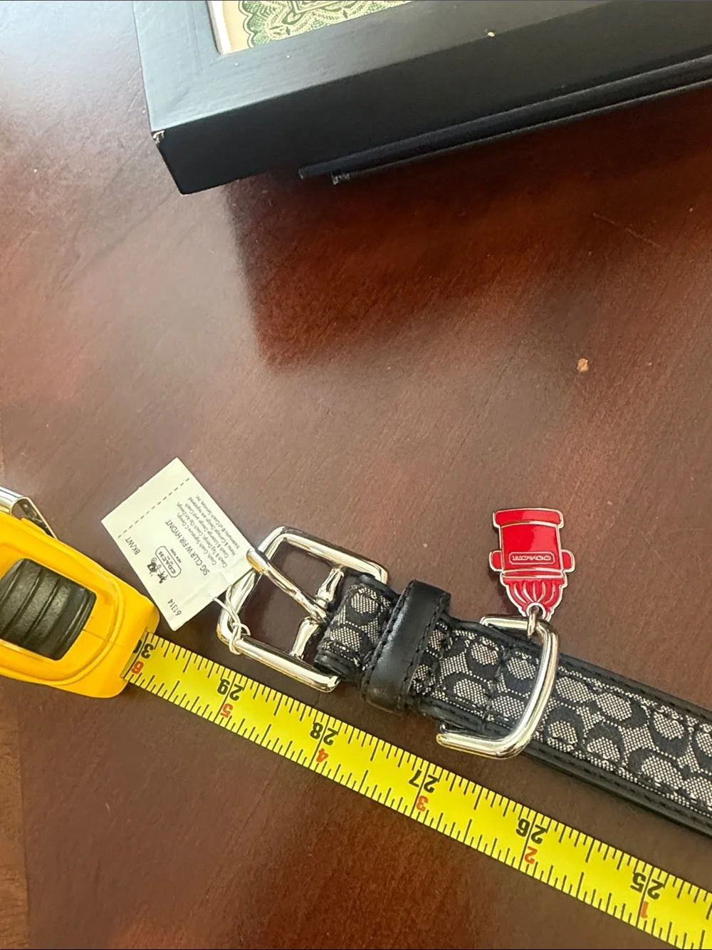 Coach extra large dog collar with fire hydrant charm